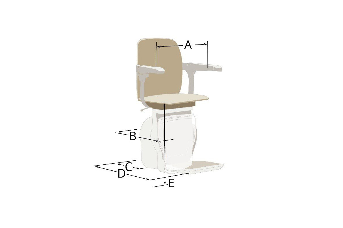 Straight Stairlift Dimensions